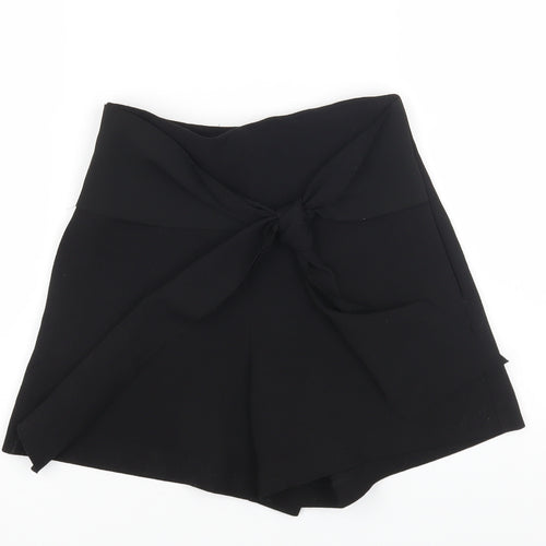 Topshop Womens Black Polyester Sailor Shorts Size 6 Regular Zip - 22 inch waist