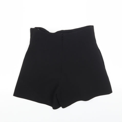 Topshop Womens Black Polyester Sailor Shorts Size 6 Regular Zip - 22 inch waist