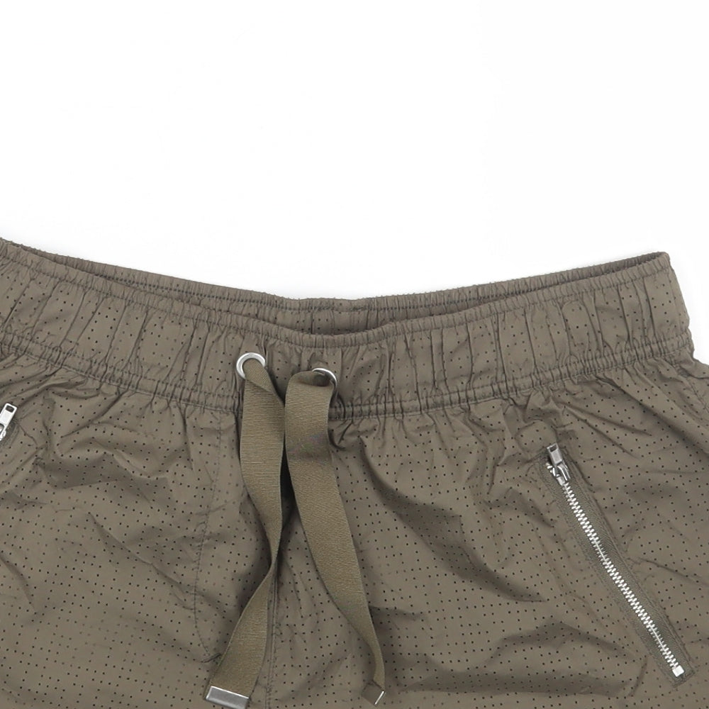 H&M Womens Brown Polyester Cargo Shorts Size 8 Regular Drawstring