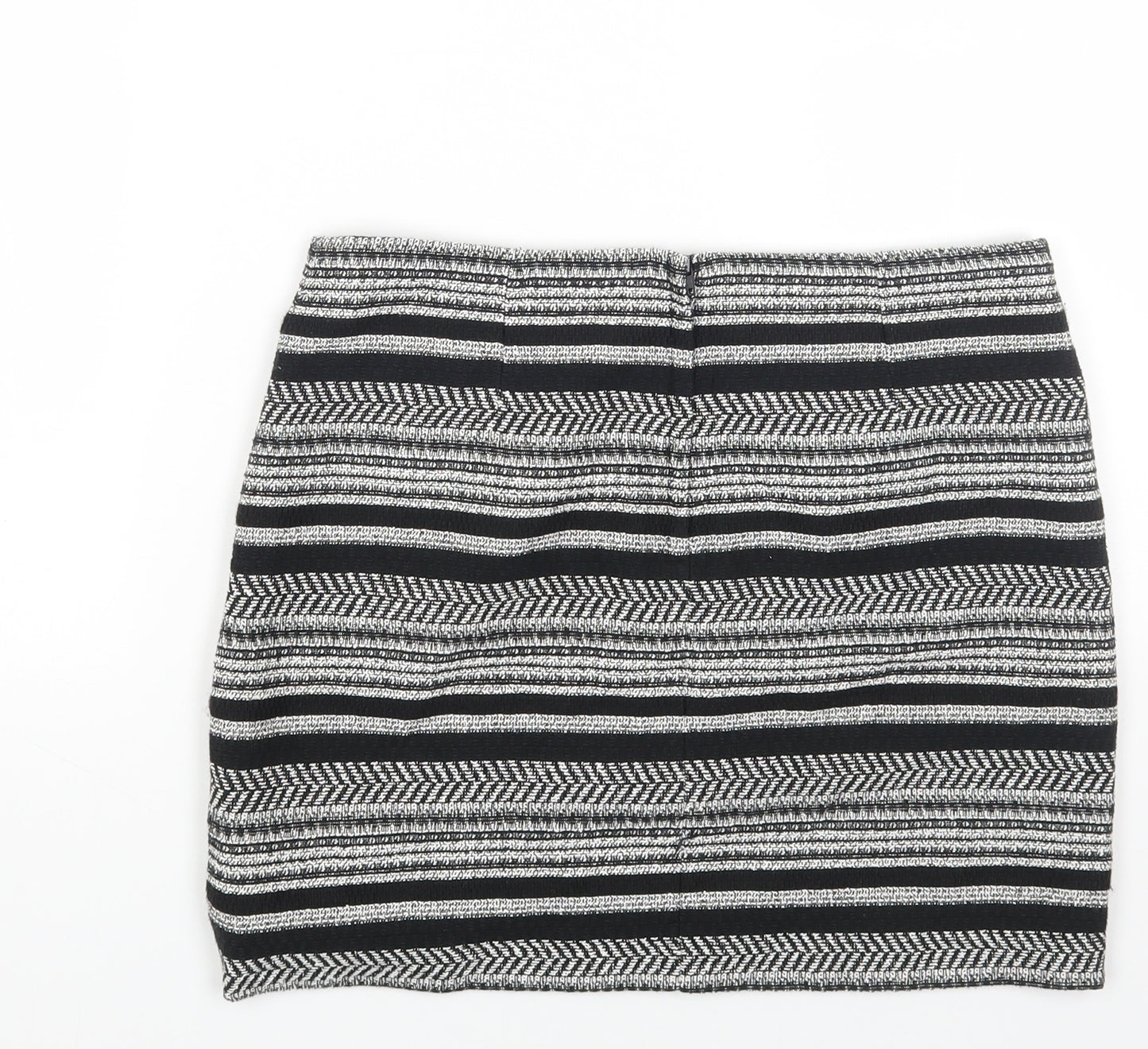 H&M Womens Multicoloured Geometric Polyester Mini Skirt Size 12 Zip