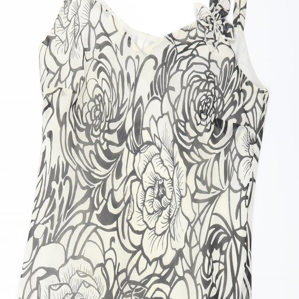 Preworn Womens Multicoloured Floral Polyester Maxi Size 14 Scoop Neck Zip
