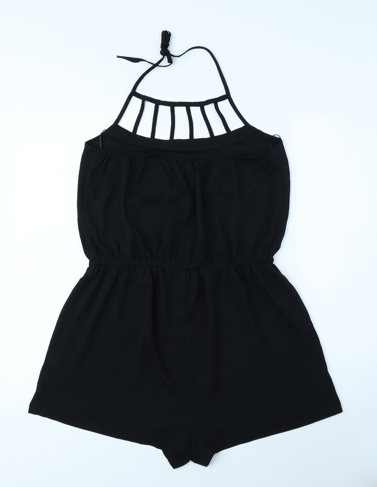 Atmosphere Womens Black Polyester Playsuit One-Piece Size M Tie