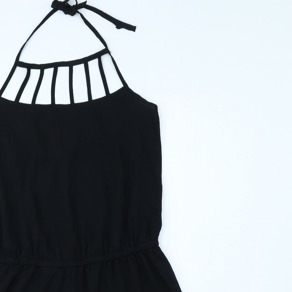 Atmosphere Womens Black Polyester Playsuit One-Piece Size M Tie