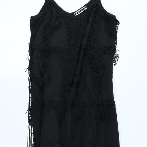 Selections Womens Black Polyester Mini Size 12 Crew Neck Pullover