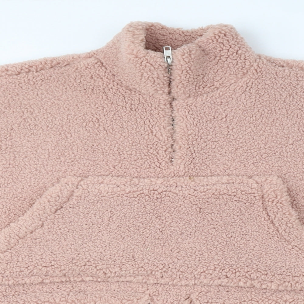 Topshop Womens Pink Biker Coat Size 10 Zip