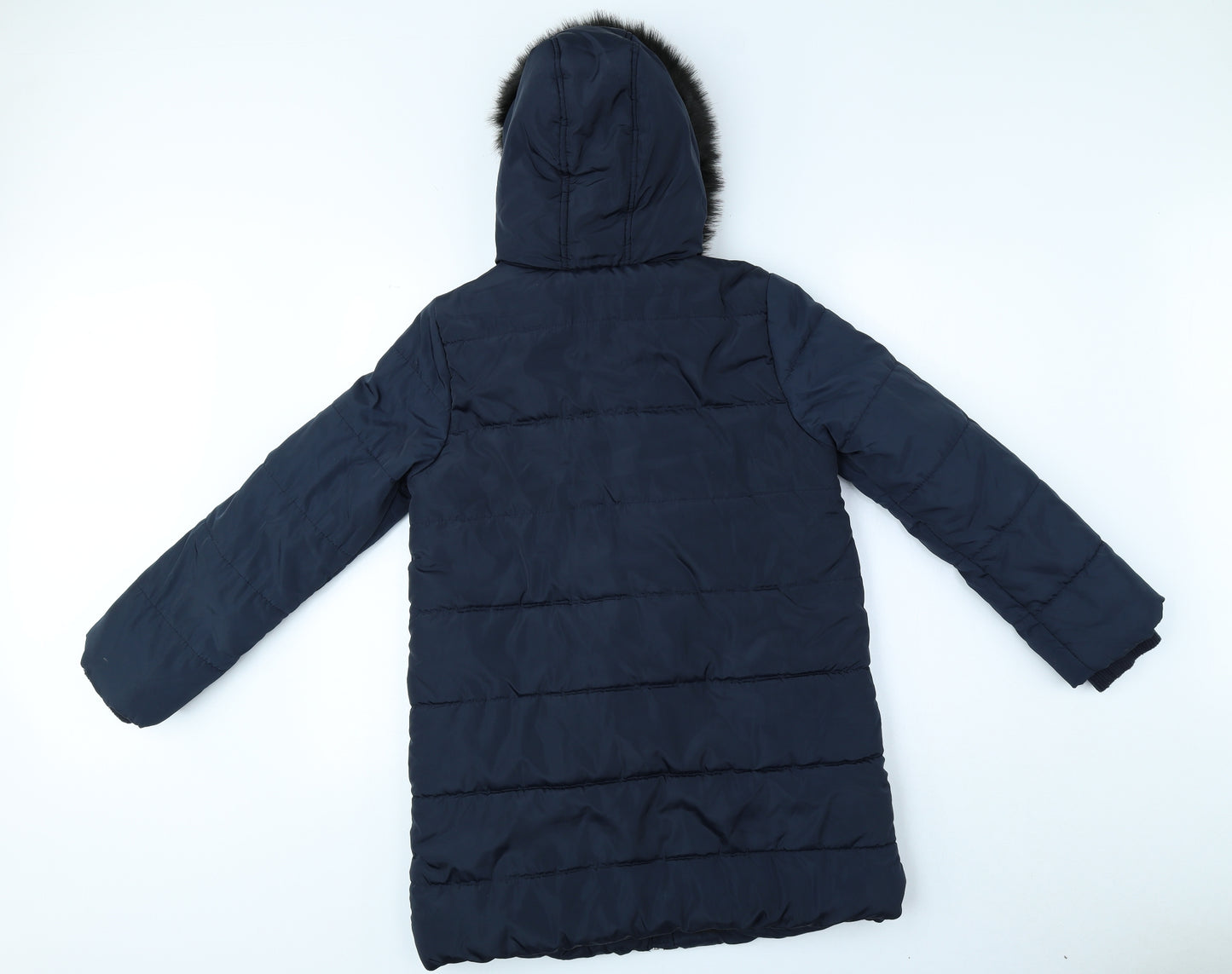 TU Girls Blue Puffer Jacket Coat Size 11-12 Years Zip