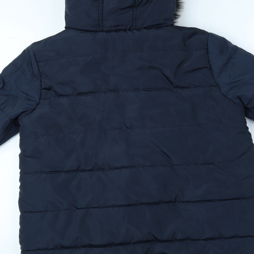 TU Girls Blue Puffer Jacket Coat Size 11-12 Years Zip