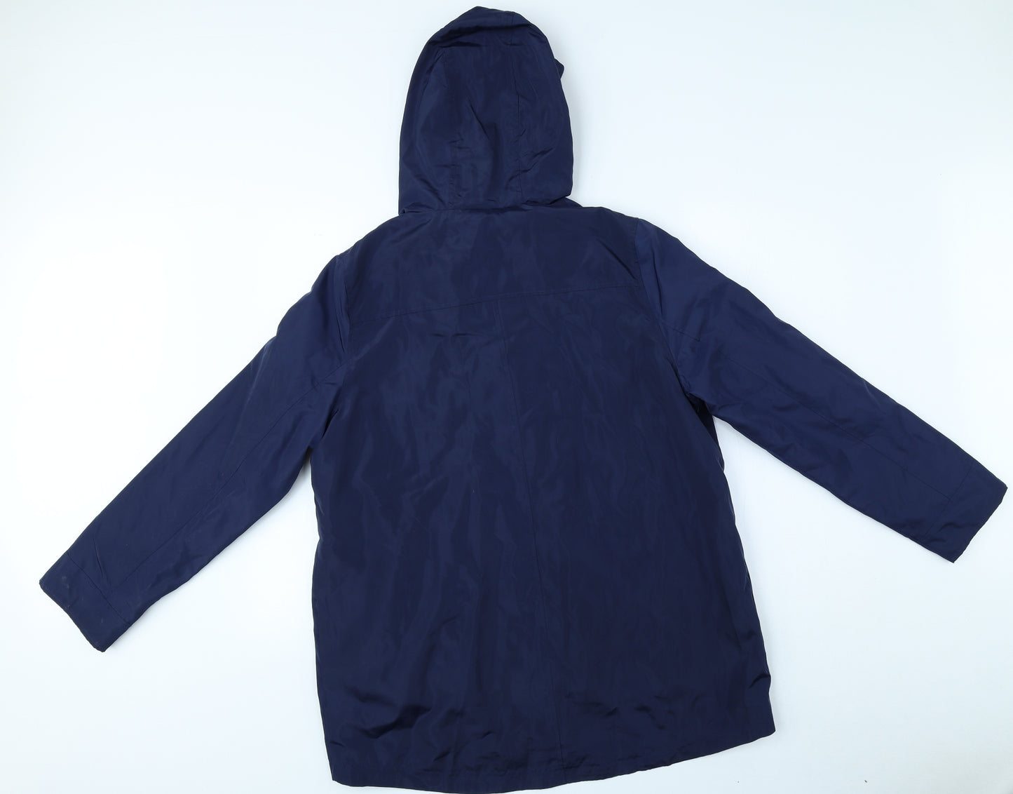 Julipa Womens Blue Rain Coat Coat Size 14 Zip