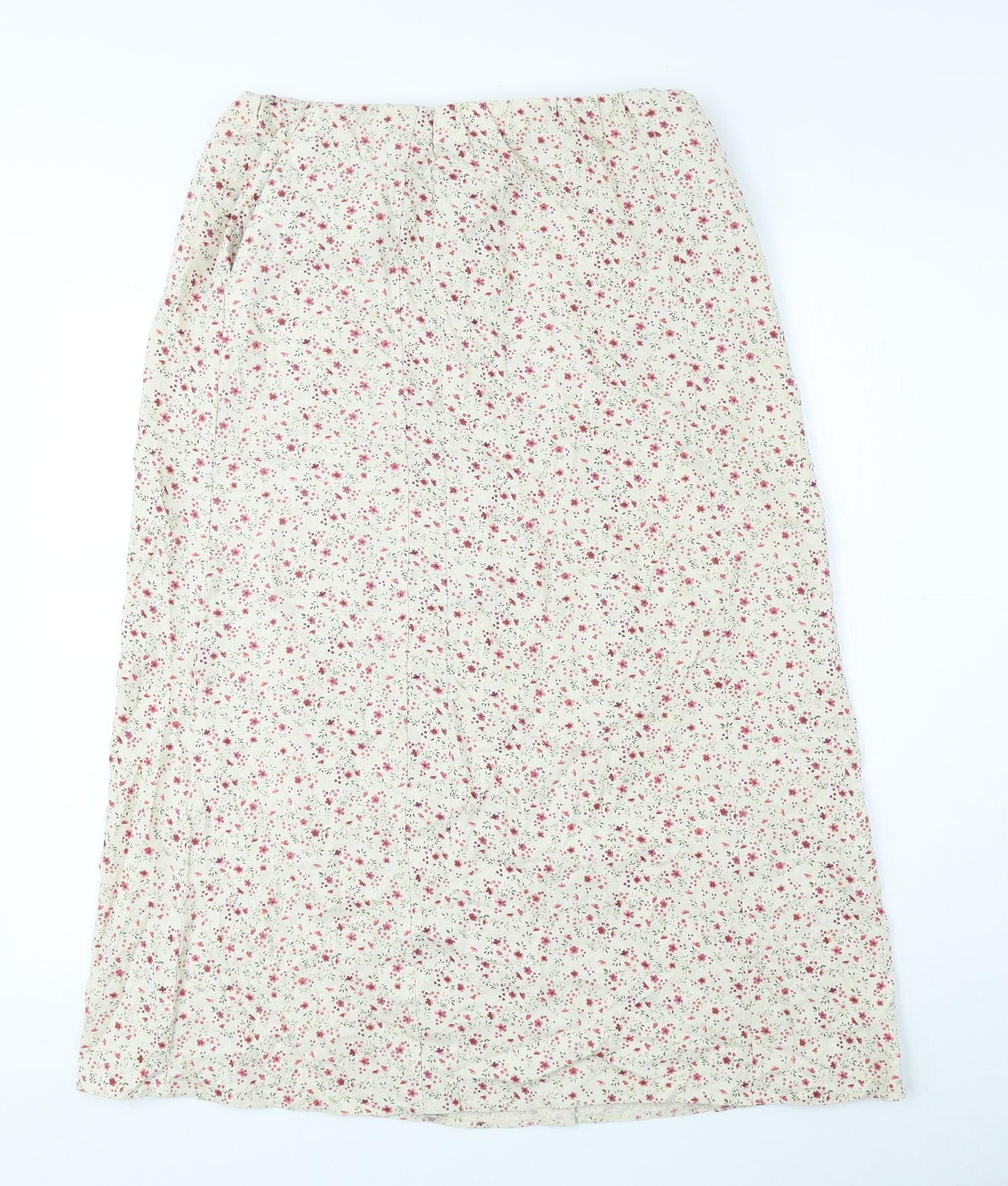EWM Womens Ivory Floral Polyester A-Line Skirt Size 16