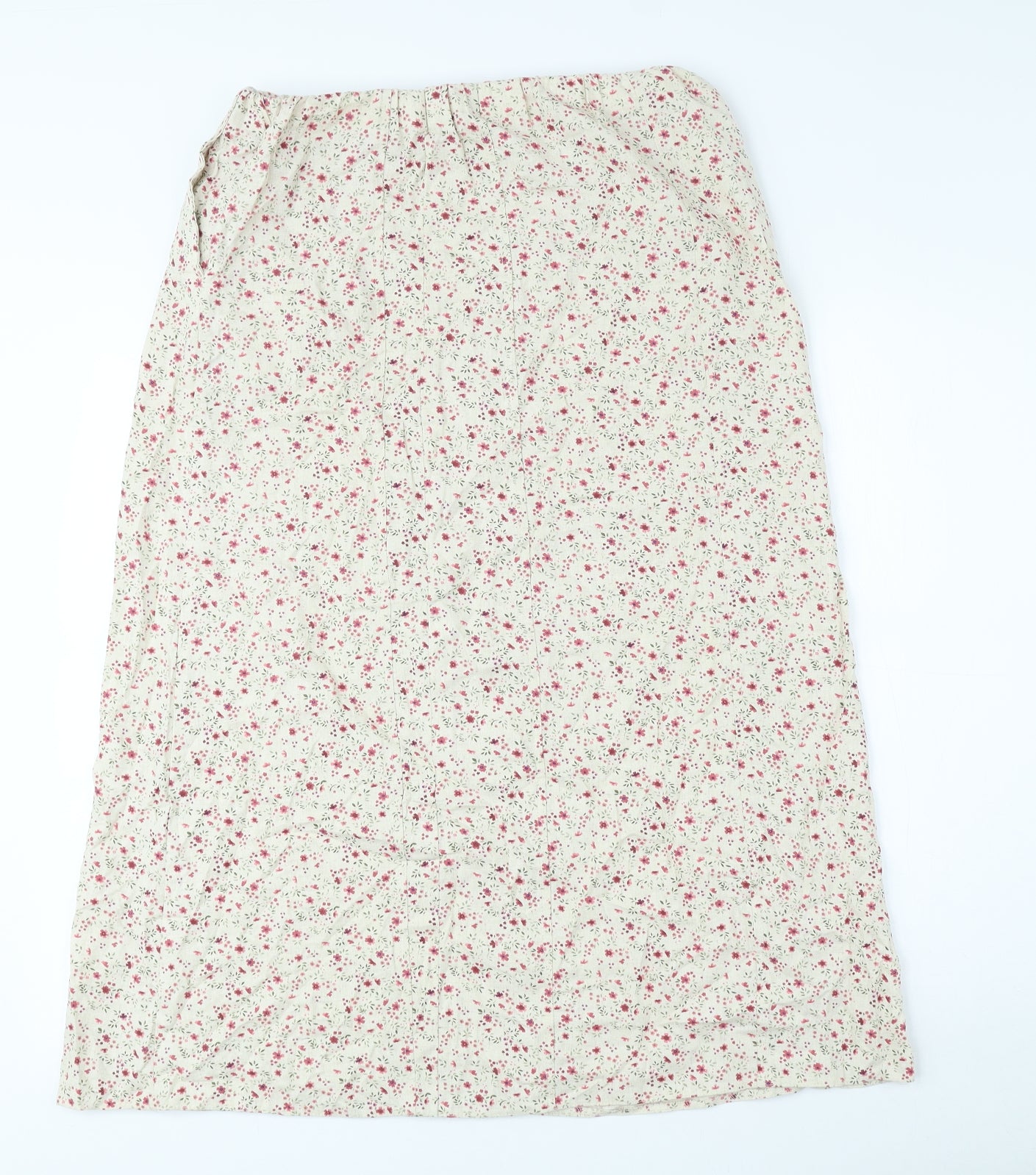EWM Womens Ivory Floral Polyester A-Line Skirt Size 16