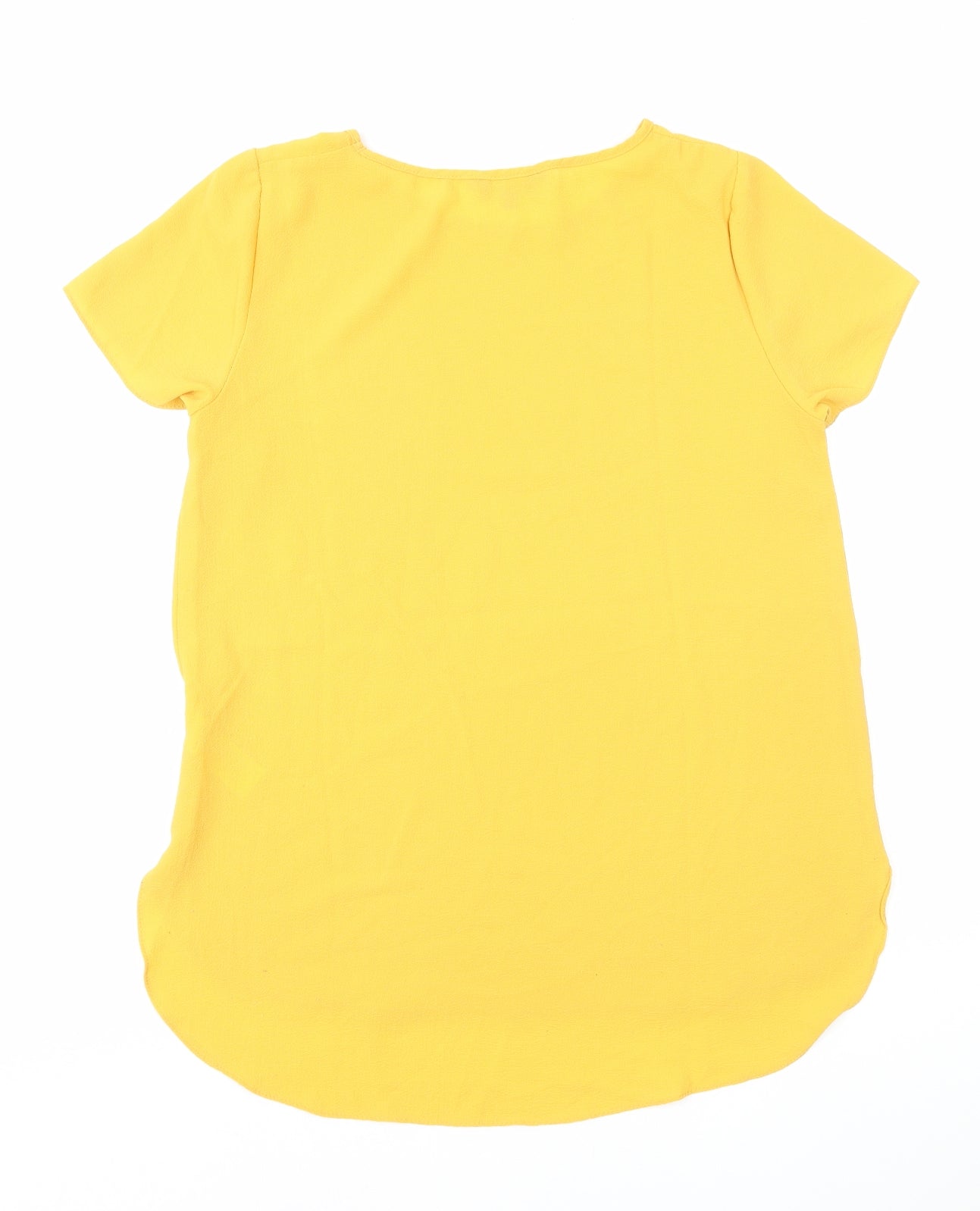 New Look Womens Yellow Viscose Basic T-Shirt Size 12 Round Neck