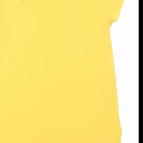 New Look Womens Yellow Viscose Basic T-Shirt Size 12 Round Neck