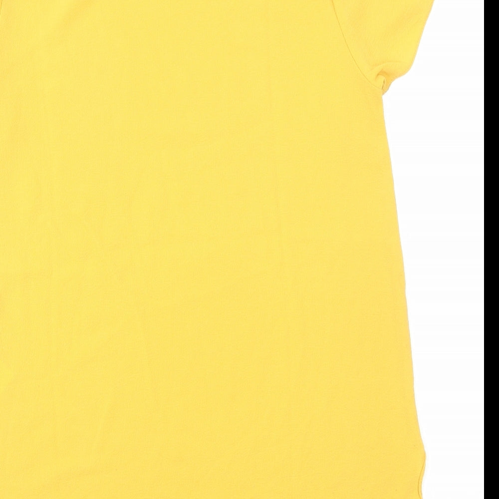 New Look Womens Yellow Viscose Basic T-Shirt Size 12 Round Neck