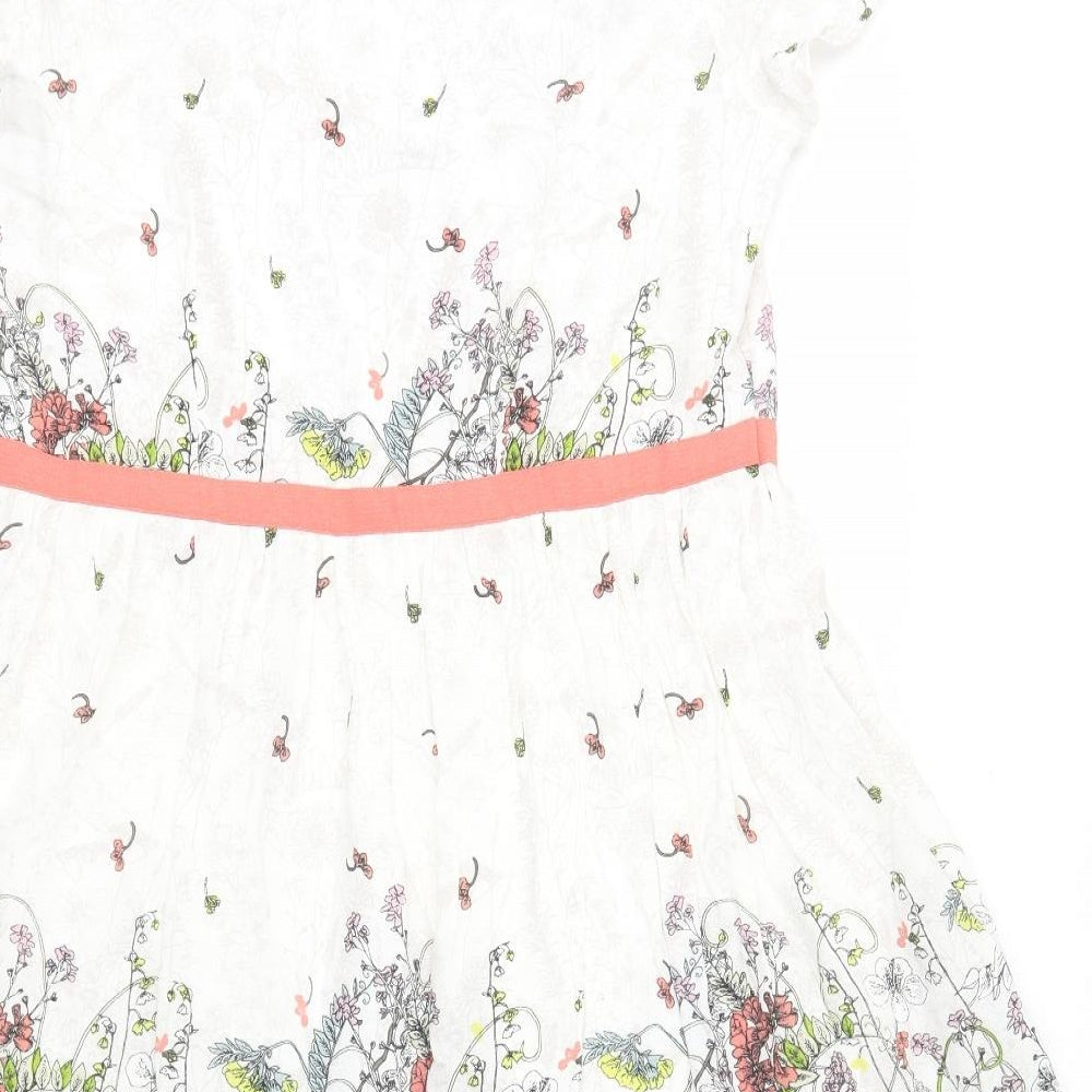 Marks and Spencer Womens Multicoloured Geometric Viscose A-Line Size 16 Round Neck Zip