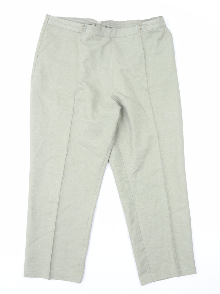 Marks and Spencer Womens Green Polyester Straight Jeans Size 18 L26 in Regular