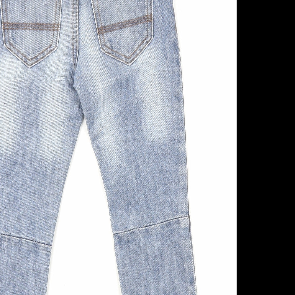 Primark Boys Blue Cotton Skinny Jeans Size 4-5 Years Regular Drawstring
