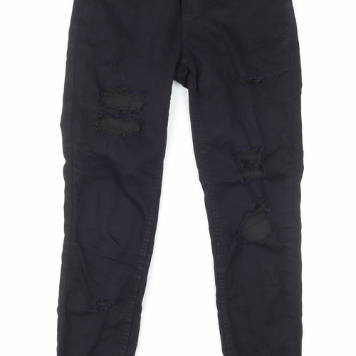 New Look Womens Black Cotton Skinny Jeans Size 6 L27 in Regular Zip