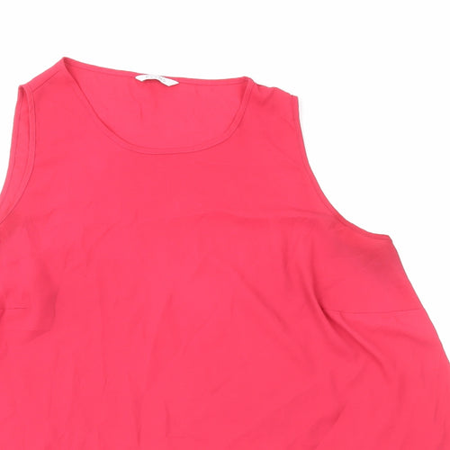 Evans Womens Pink Polyester Basic Tank Size 24 Round Neck