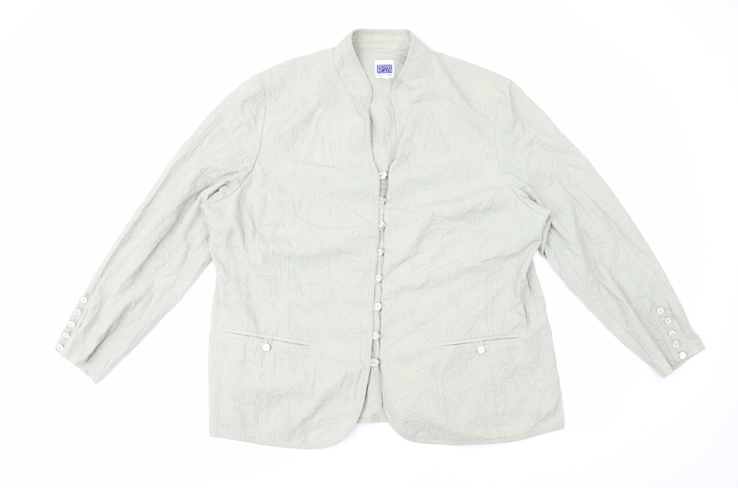 Penny Plain Womens Green Jacket Size L Button