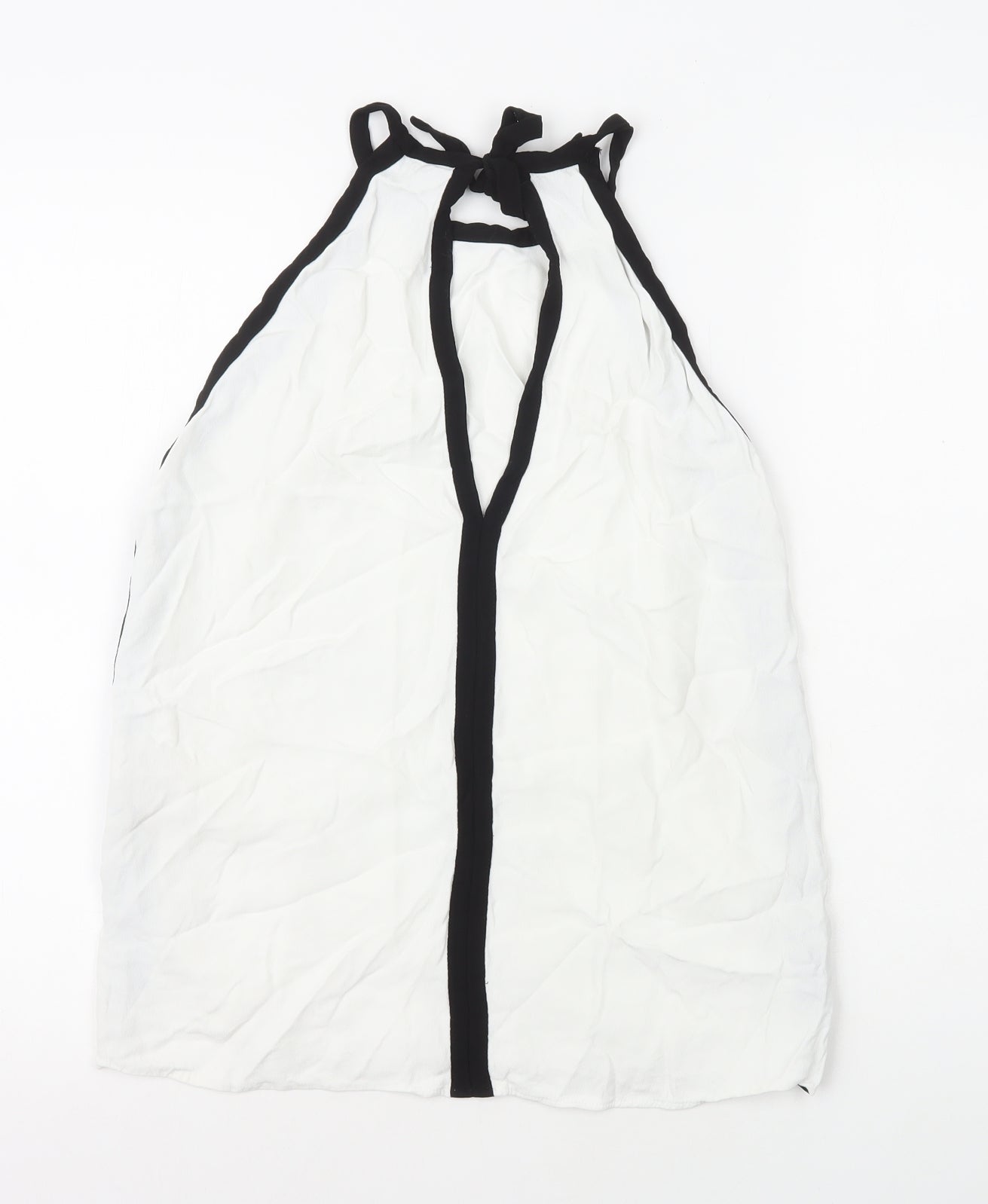 Zara Womens White Viscose Basic Blouse Size L Round Neck