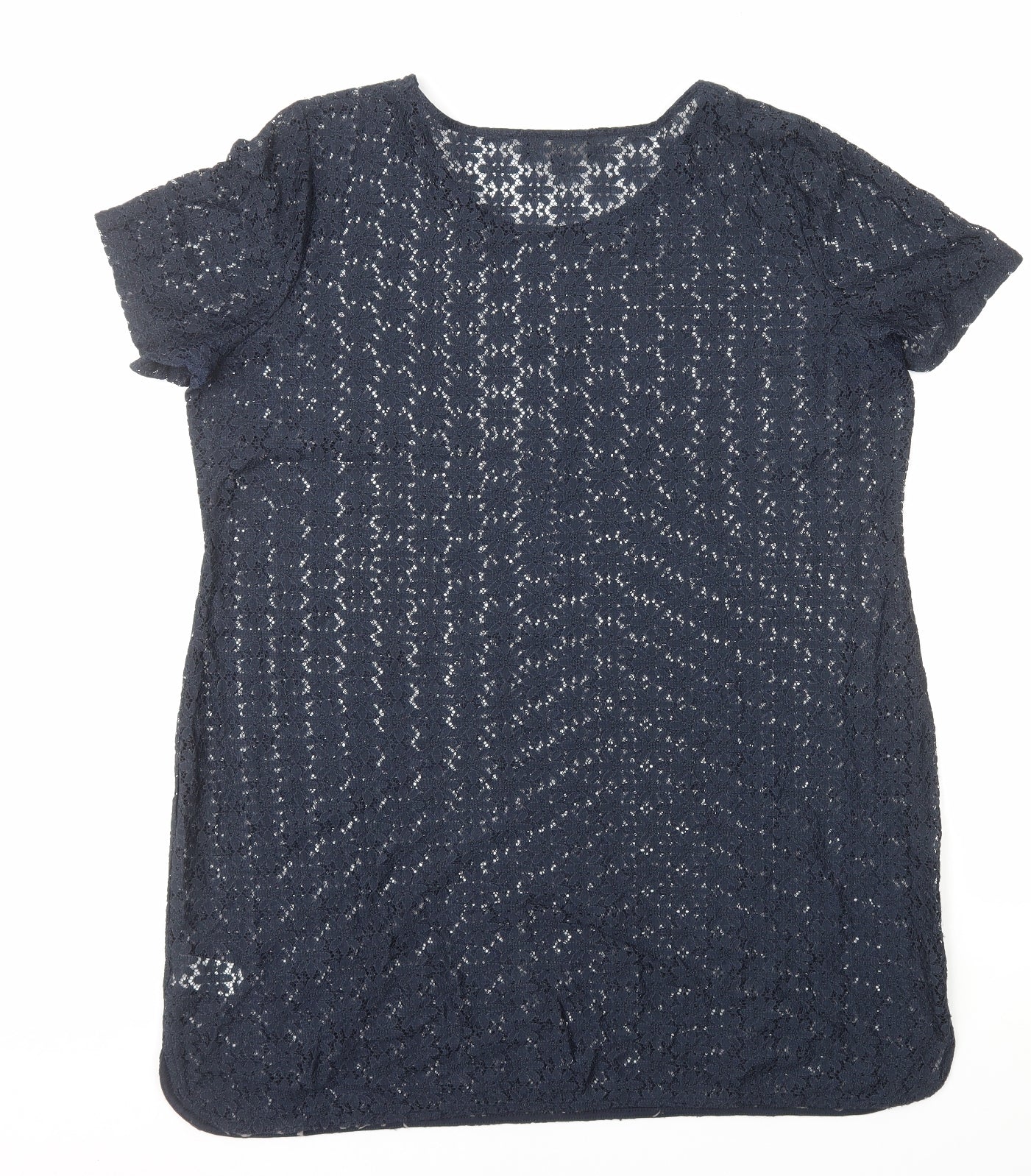 NEXT Womens Blue Floral Polyester Basic T-Shirt Size 20 Round Neck