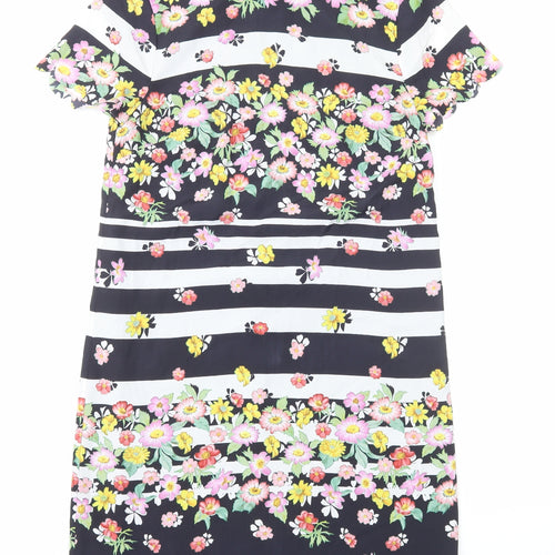 Oasis Womens Multicoloured Floral Polyester A-Line Size 8 Round Neck Zip