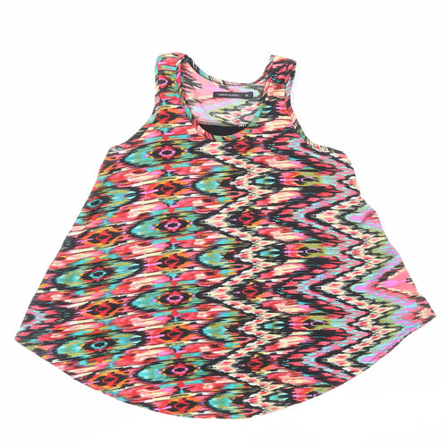 Cuesta Blanca Womens Multicoloured Geometric Viscose Basic Tank Size 14 Round Neck