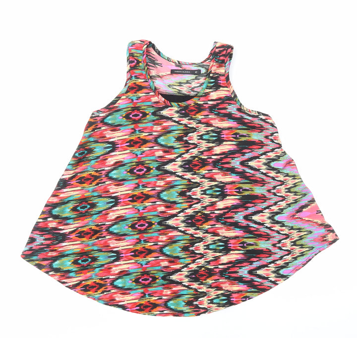Cuesta Blanca Womens Multicoloured Geometric Viscose Basic Tank Size 14 Round Neck