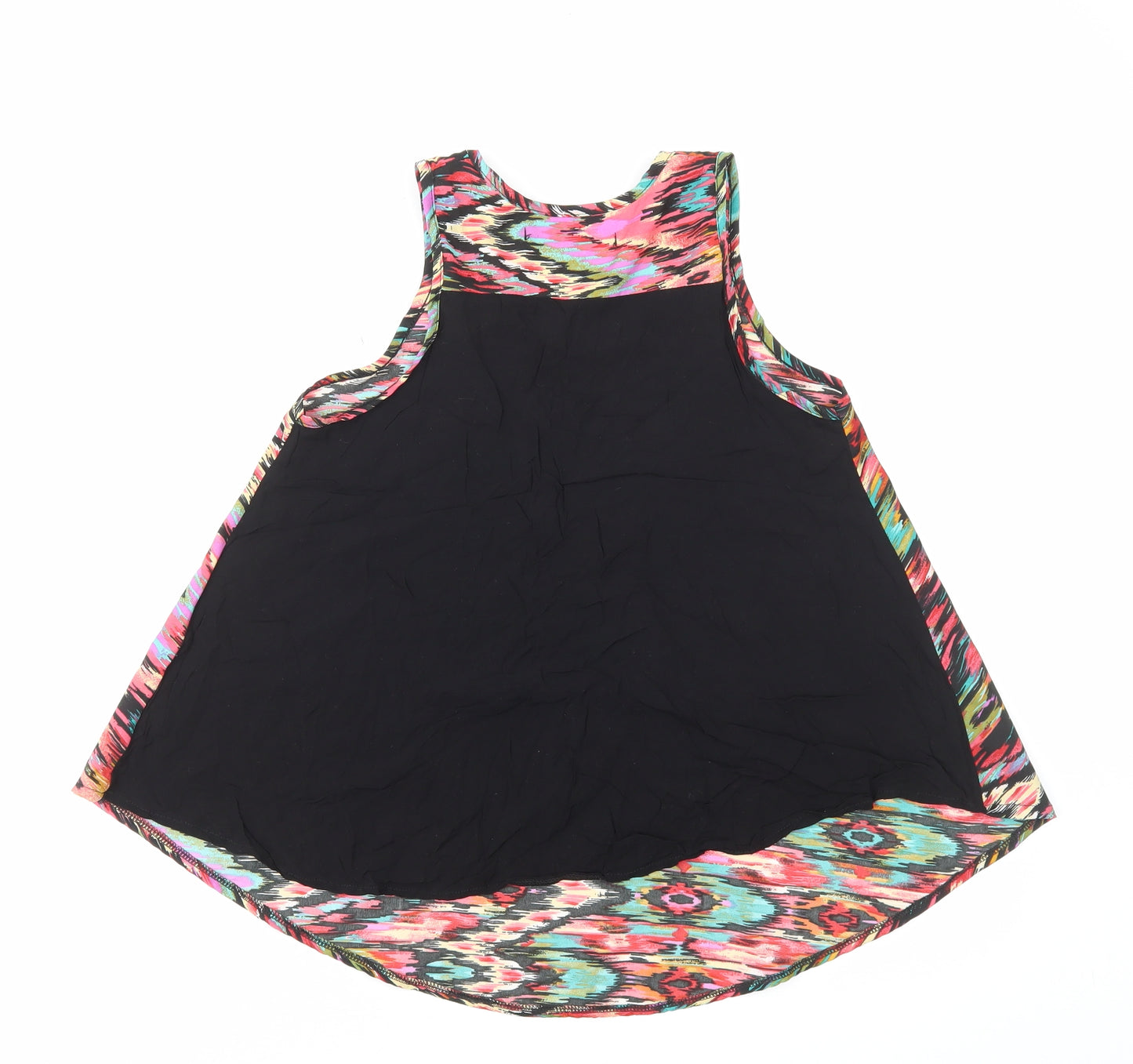Cuesta Blanca Womens Multicoloured Geometric Viscose Basic Tank Size 14 Round Neck