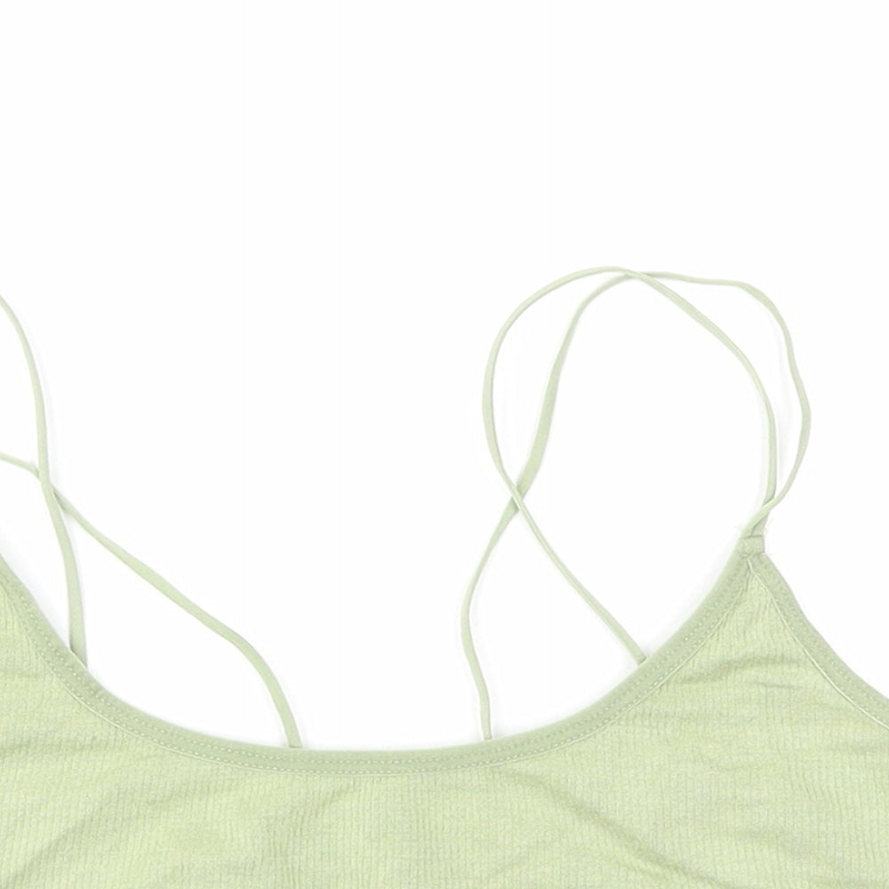 Urban Outfitters Womens Green Modal Cropped Tank Round Neck