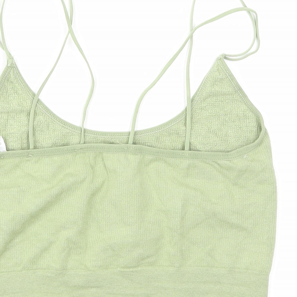 Urban Outfitters Womens Green Modal Cropped Tank Round Neck