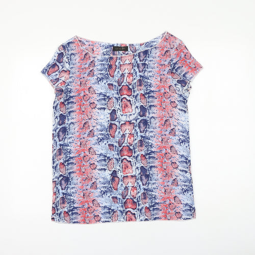 Tricot Womens Multicoloured Animal Print Polyester Basic Blouse Size XS Round Neck - snake