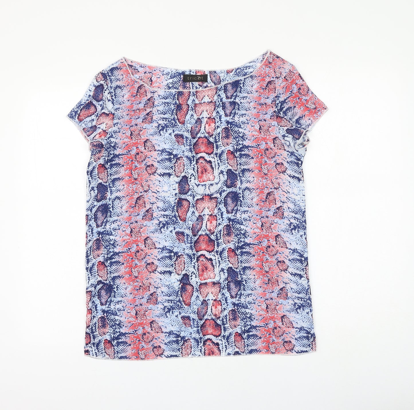 Tricot Womens Multicoloured Animal Print Polyester Basic Blouse Size XS Round Neck - snake