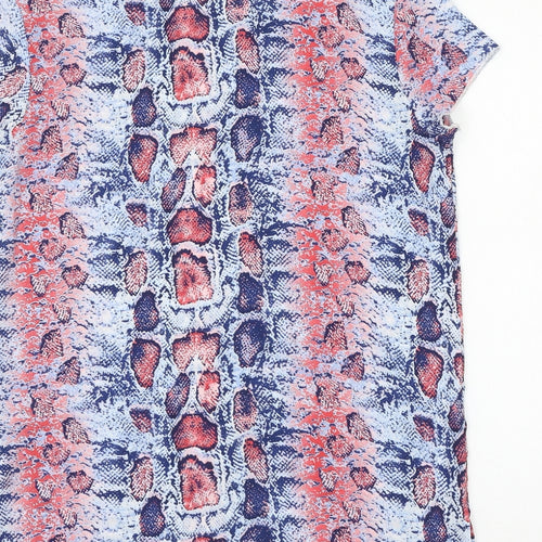 Tricot Womens Multicoloured Animal Print Polyester Basic Blouse Size XS Round Neck - snake