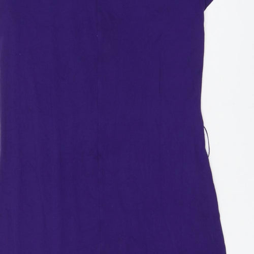Marks and Spencer Womens Purple Viscose T-Shirt Dress Size 10 Round Neck Pullover