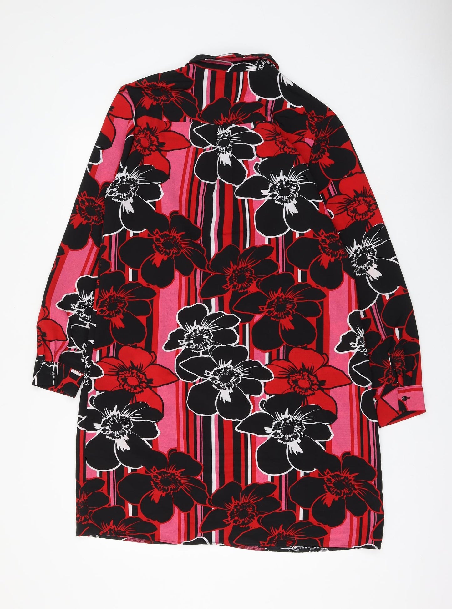 Papaya Womens Multicoloured Floral Polyester Shirt Dress Size 14 Collared Button