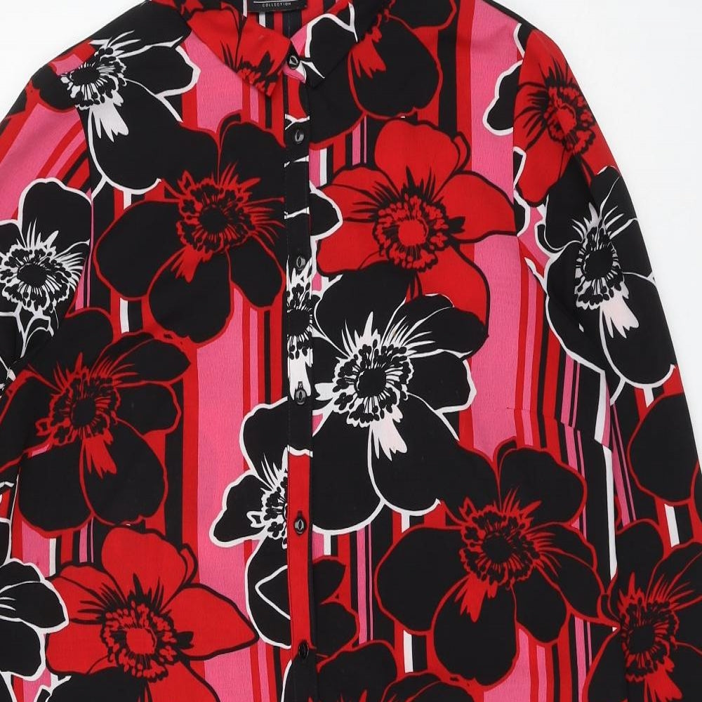 Papaya Womens Multicoloured Floral Polyester Shirt Dress Size 14 Collared Button