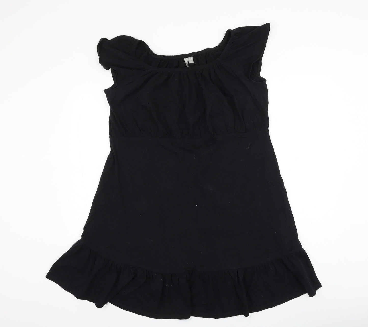 ASOS Womens Black Cotton A-Line Size 20 Boat Neck Pullover