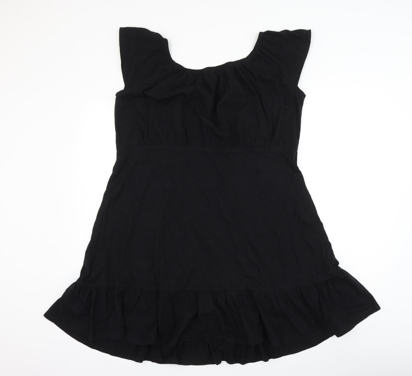 ASOS Womens Black Cotton A-Line Size 20 Boat Neck Pullover