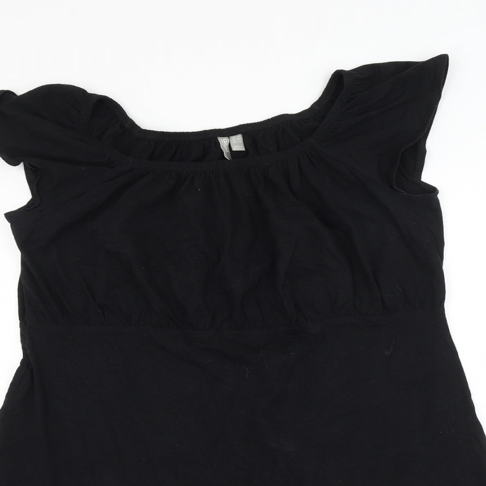 ASOS Womens Black Cotton A-Line Size 20 Boat Neck Pullover