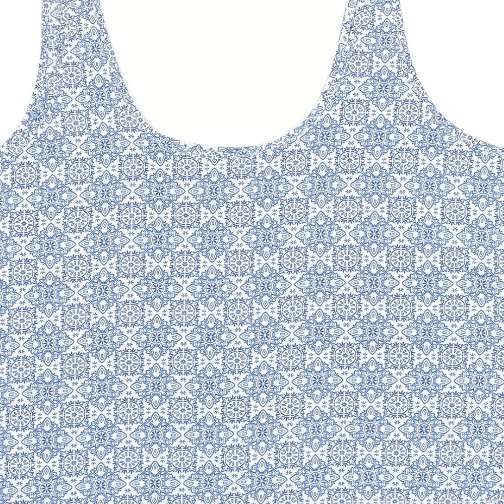 Primark Womens Blue Geometric Polyester Camisole Tank Size 14 V-Neck
