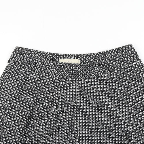 LOFT Womens Black Geometric Rayon Skater Skirt Size XS