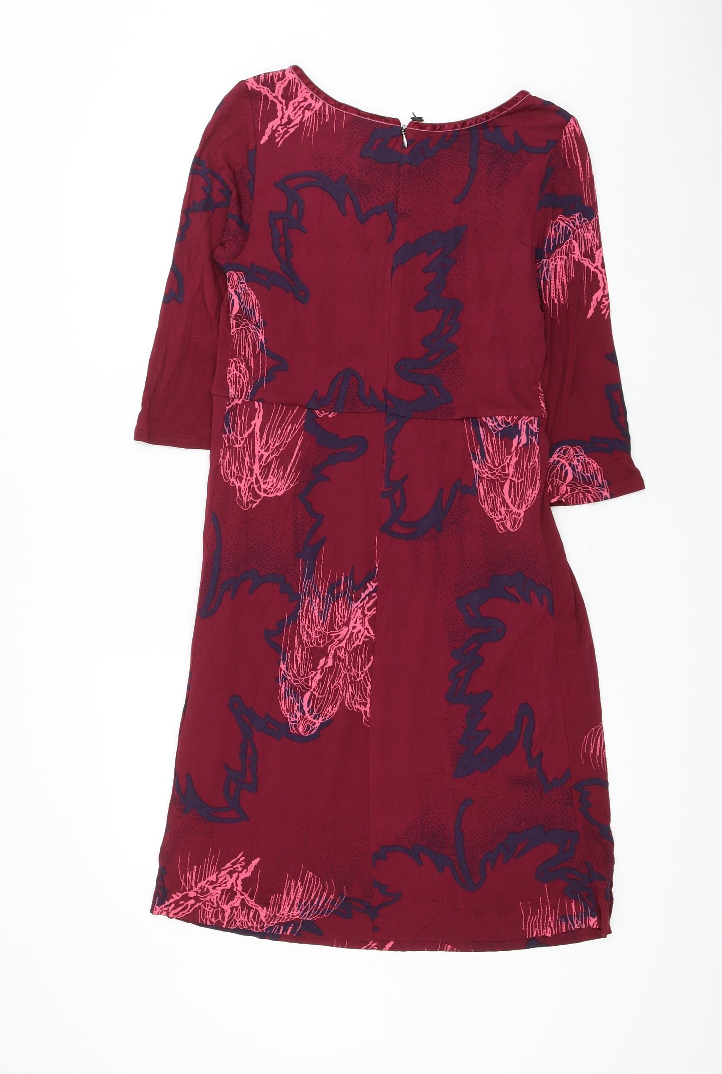 White Stuff Womens Purple Geometric Viscose Shift Size 10 Round Neck Pullover