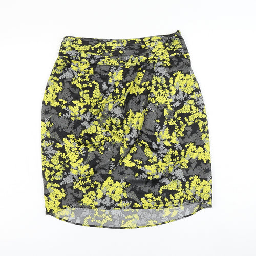 H&M Womens Multicoloured Floral Polyester Wrap Skirt Size 6 Zip