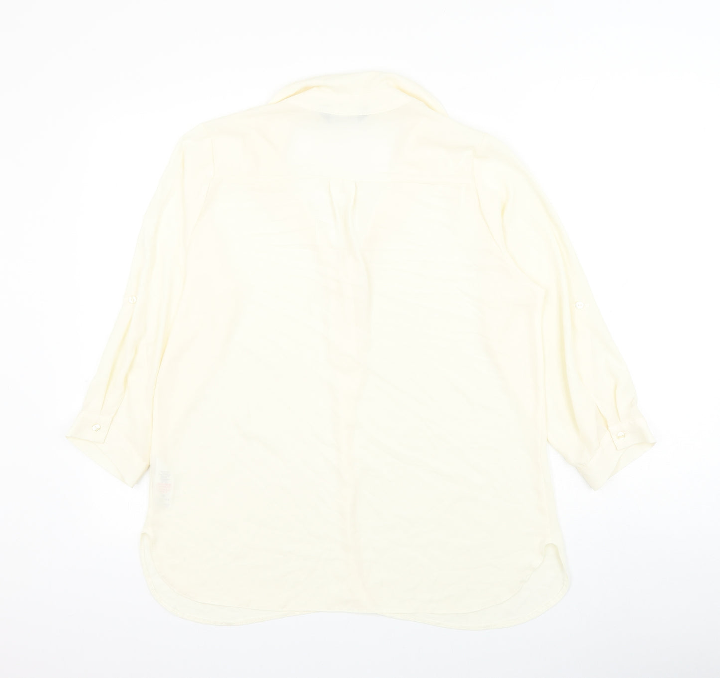 Dorothy Perkins Womens Ivory Polyester Basic Button-Up Size 10 Collared