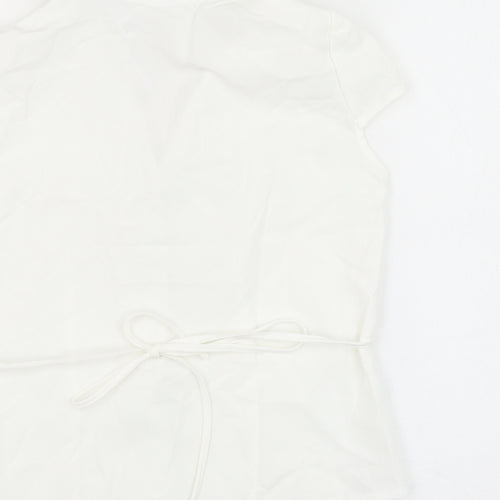 Iaey Fashion Womens White Cotton Basic Button-Up Size S Collared