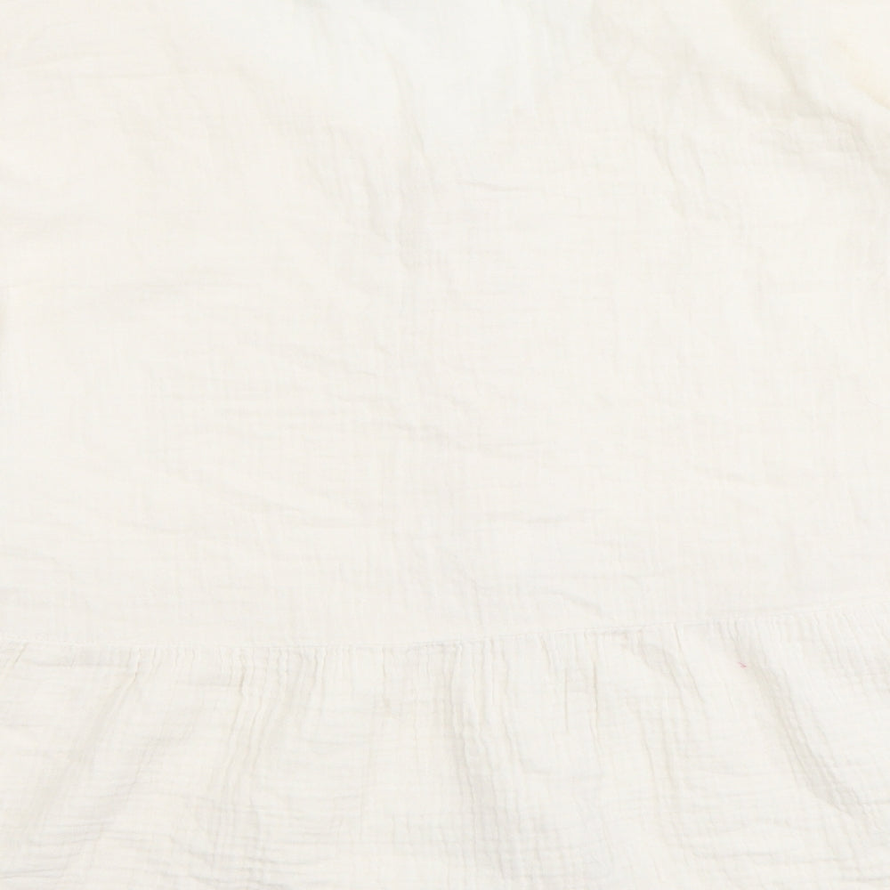 F&F Womens Ivory Cotton Basic Blouse Size 16 V-Neck