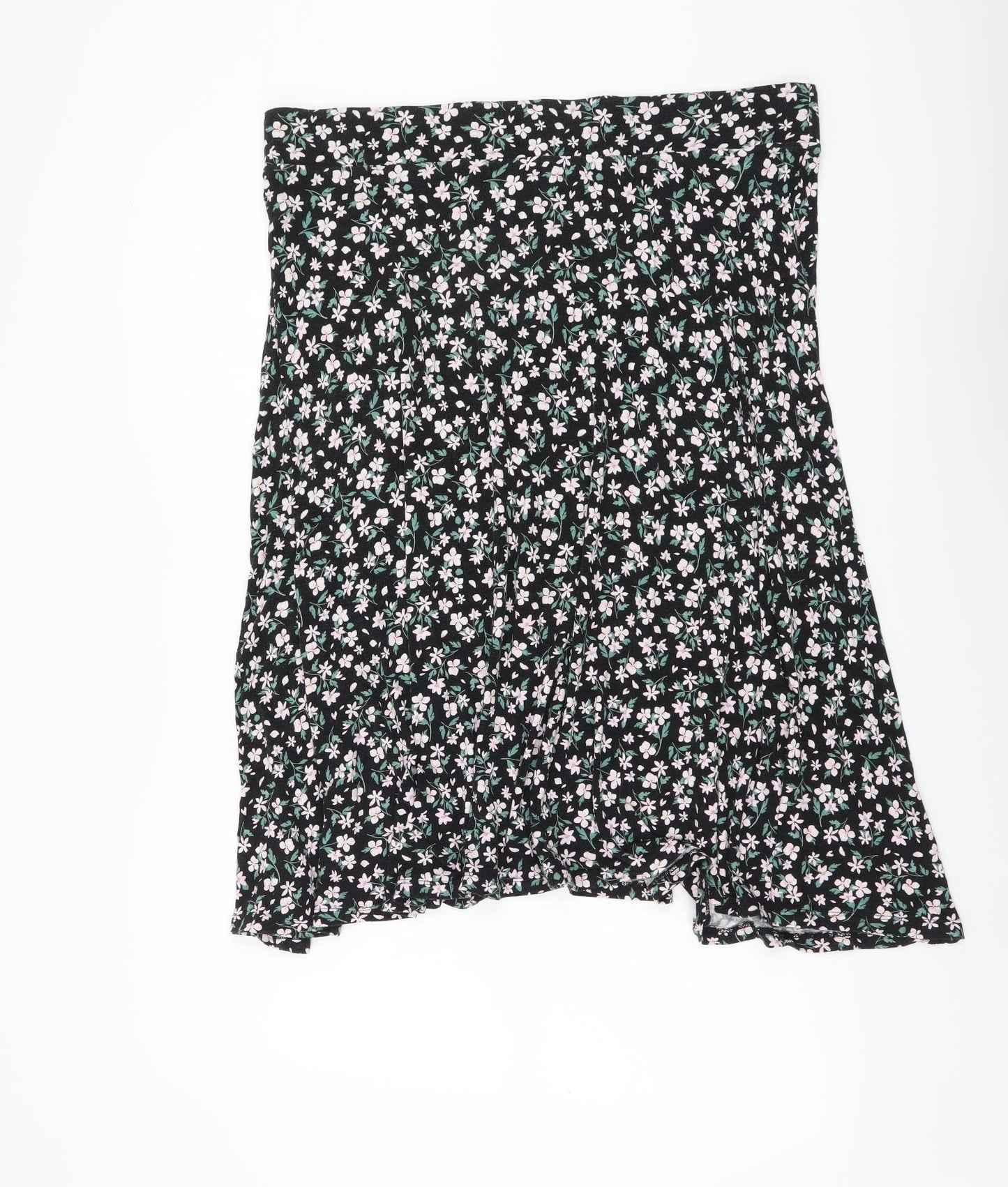 Marks and Spencer Womens Multicoloured Floral Viscose A-Line Skirt Size 18
