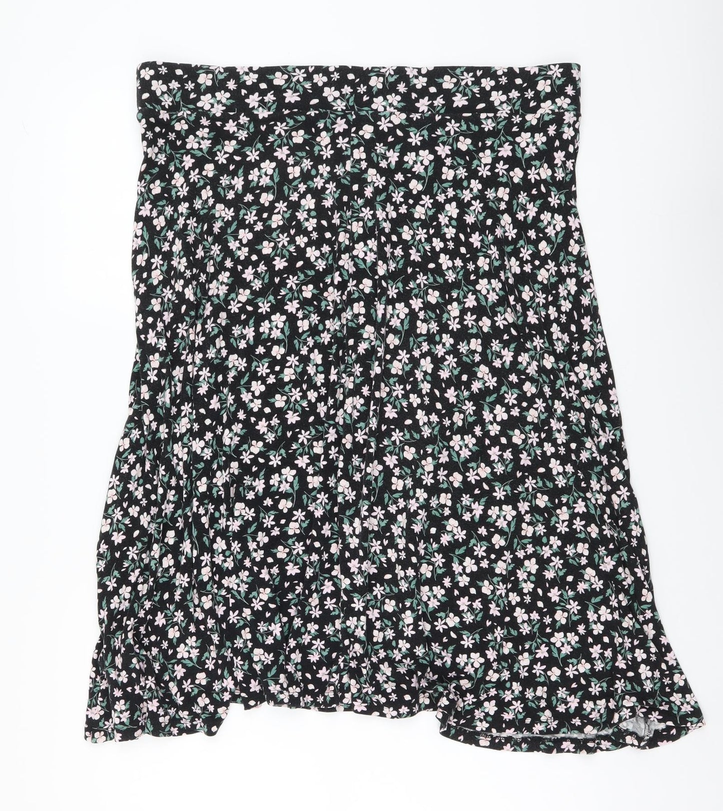 Marks and Spencer Womens Multicoloured Floral Viscose A-Line Skirt Size 18