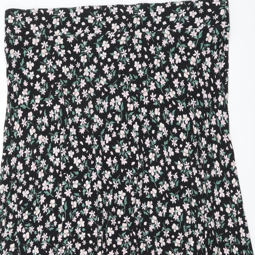 Marks and Spencer Womens Multicoloured Floral Viscose A-Line Skirt Size 18